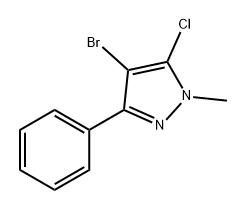 1H-Pyrazole, 4-bromo-5-chloro-1-methyl-3-phenyl- 结构式