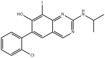 6-(2-Chlorophenyl)-8-iodo-2-(isopropylamino)quinazolin-7-ol Struktur