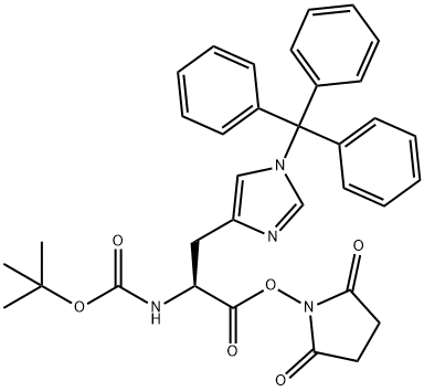 L-Histidine, N-[(1,1-dimethylethoxy)carbonyl]-1-(triphenylmethyl)-, 2,5-dioxo-1-pyrrolidinyl ester 结构式