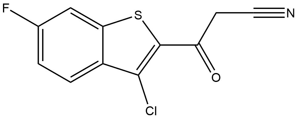 JR-8056, 3-(3-Chloro-6-fluorobenzo[b]thiophen-2-yl)-3-oxopropanenitrile, 97% Struktur