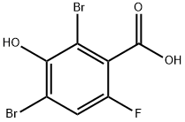 2,4-Dibromo-6-fluoro-3-hydroxybenzoic acid 结构式