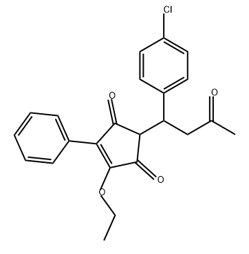 4-Cyclopentene-1,3-dione, 2-[1-(4-chlorophenyl)-3-oxobutyl]-4-ethoxy-5-phenyl- Structure