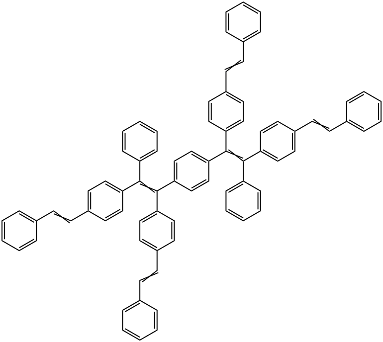 1,4-双[2-苯基-1,2-双[4-(2-苯基乙烯基)苯基]乙烯基]-苯, 917762-09-5, 结构式