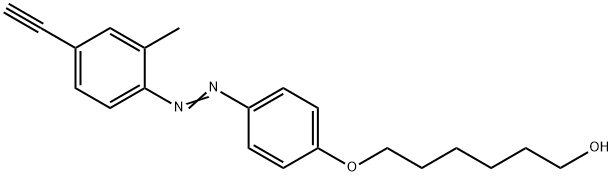 6-(4-((4-乙炔基-2-甲基苯基)二氮烯基)苯氧基)己-1-醇, 918150-46-6, 结构式