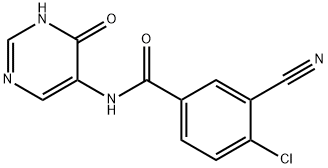 Benzamide, 4-chloro-3-cyano-N-(3,4-dihydro-4-oxo-5-pyrimidinyl)- Struktur