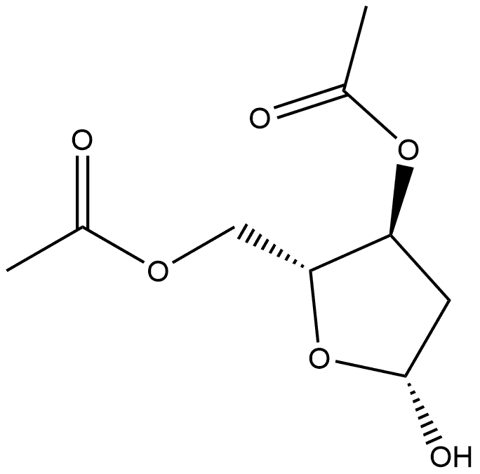 β-D-erythro-Pentofuranose, 2-deoxy-, 3,5-diacetate 结构式