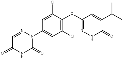 1,2,4-Triazine-3,5(2H,4H)-dione, 2-[3,5-dichloro-4-[[1,6-dihydro-5-(1-methylethyl)-6-oxo-3-pyridazinyl]oxy]phenyl]- 结构式