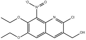 (2-Chloro-6,7-diethoxy-8-nitroquinolin-3-yl)methanol 结构式