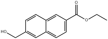 2-Naphthalenecarboxylic acid, 6-(hydroxymethyl)-, ethyl ester Struktur