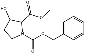 1,2-Pyrrolidinedicarboxylic acid, 3-hydroxy-, 2-methyl 1-(phenylmethyl) ester Structure