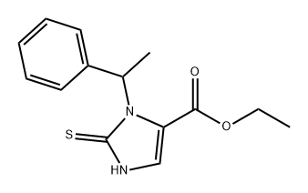 1H-Imidazole-4-carboxylic acid, 2,3-dihydro-3-(1-phenylethyl)-2-thioxo-, ethyl ester Struktur