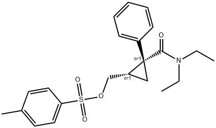 (1R,2S)-rel-N,N-Diethyl-2-[[[(4-methylphenyl)sulfonyl]oxy]methyl]-1-phenyl-cyclopropanecarboxamide, 923037-67-6, 结构式