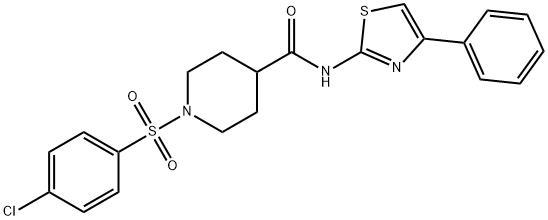 4-Piperidinecarboxamide, 1-[(4-chlorophenyl)sulfonyl]-N-(4-phenyl-2-thiazolyl)- Struktur