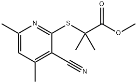 Propanoic acid, 2-[(3-cyano-4,6-dimethyl-2-pyridinyl)thio]-2-methyl-, methyl ester,924833-83-0,结构式