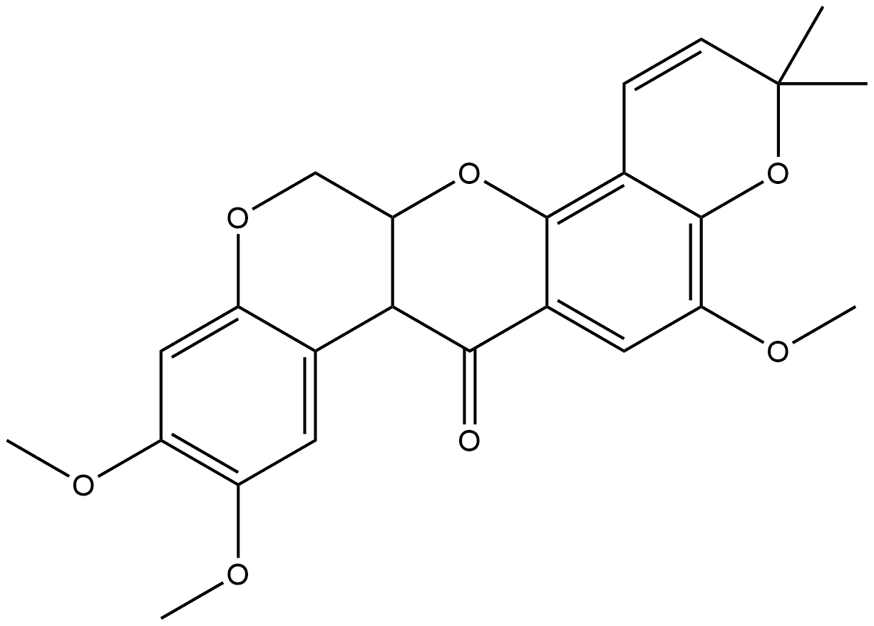 5,9,10-TRIMETHOXY-3,3-DIMETHYL-13,13A-DIHYDRO-3H,7AH-PYRANO[2,3-C:6,5-F']DICHROMEN-7-ONE Structure