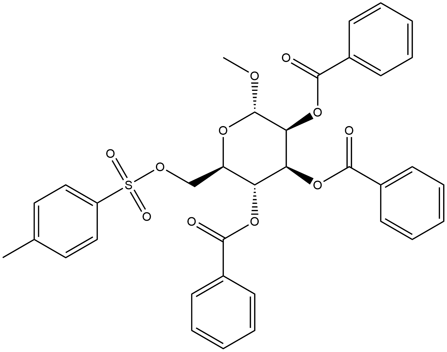 Methyl 2,3,4-tri-O-benzoyl-6-O-[(4-methylphenyl)sulfonyl]-α-D-mannopyranoside Structure