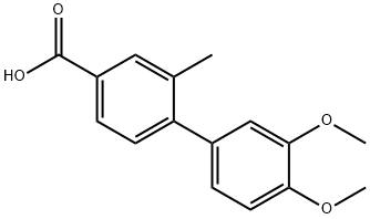 4-(3,4-Dimethoxyphenyl)-3-methylbenzoic acid Struktur