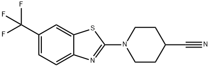 1-(6-(三氟甲基)苯并[D]噻唑-2-基)哌啶-4-碳腈, 928027-39-8, 结构式