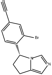 Benzonitrile, 3-bromo-4-[(5R)-6,7-dihydro-5H-pyrrolo[1,2-c]imidazol-5-yl]- Structure