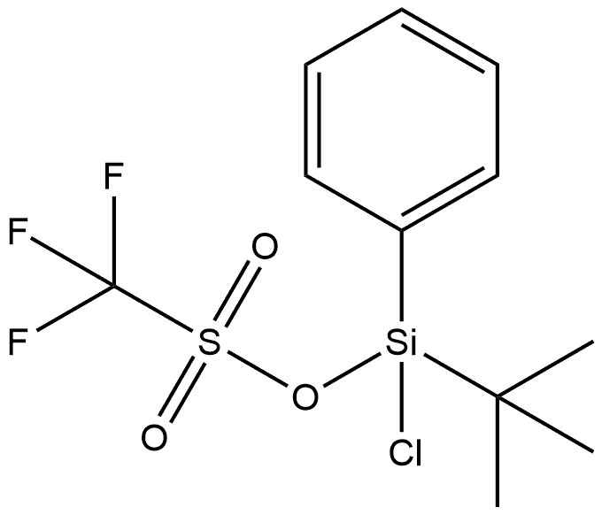 Methanesulfonic acid, 1,1,1-trifluoro-, chloro(1,1-dimethylethyl)phenylsilyl ester Structure