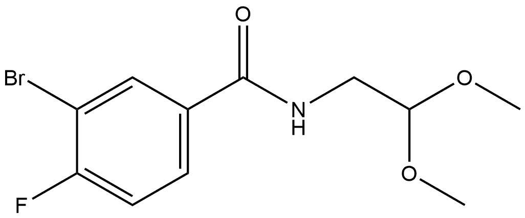 3-Bromo-N-(2,2-dimethoxyethyl)-4-fluorobenzamide 结构式
