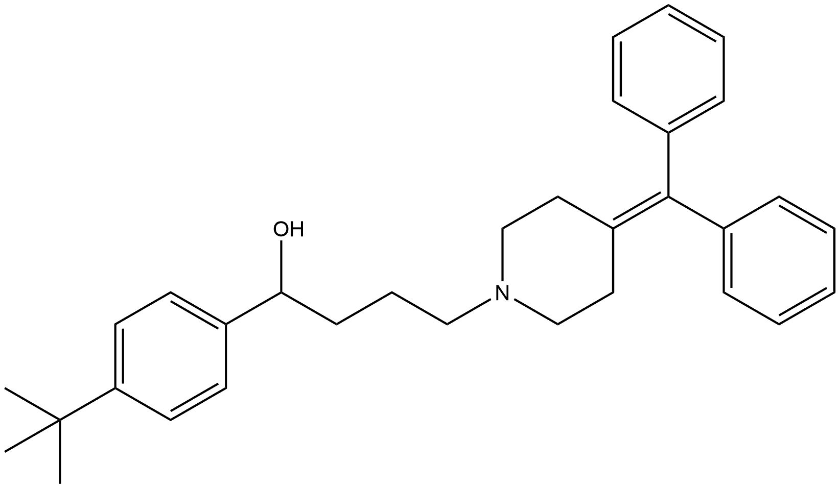 1-Piperidinebutanol, α-[4-(1,1-dimethylethyl)phenyl]-4-(diphenylmethylene)- Structure