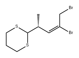 1,3-Dithiane, 2-[(1R,2E)-3,4-dibromo-1-methyl-2-buten-1-yl]- Struktur