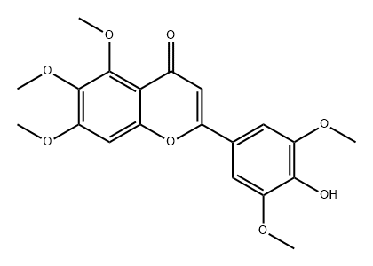 4H-1-Benzopyran-4-one, 2-(4-hydroxy-3,5-dimethoxyphenyl)-5,6,7-trimethoxy- 化学構造式