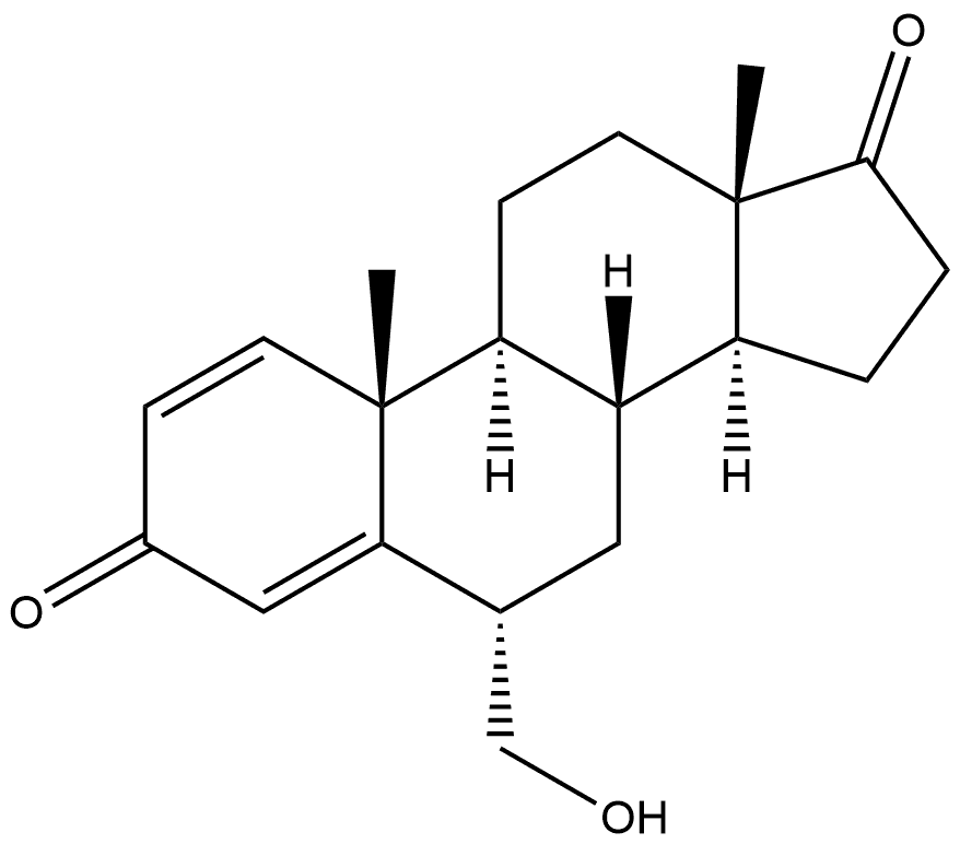 Androsta-1,4-diene-3,17-dione, 6-(hydroxymethyl)-, (6α)- Structure