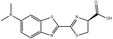 4-Thiazolecarboxylic acid, 2-[6-(dimethylamino)-2-benzothiazolyl]-4,5-dihydro-, (4S)- Structure