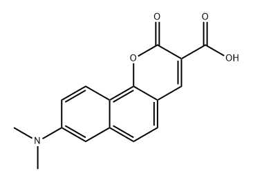2H-Naphtho[1,2-b]pyran-3-carboxylic acid, 8-(dimethylamino)-2-oxo- 结构式