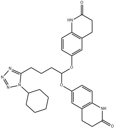 2(1H)-Quinolinone, 6,6'-[[4-(1-cyclohexyl-1H-tetrazol-5-yl)butylidene]bis(oxy)]bis[3,4-dihydro- Struktur