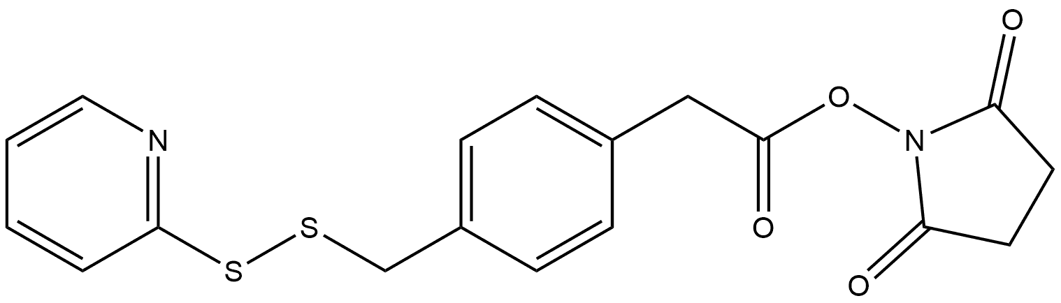 2,5-Dioxo-1-pyrrolidinyl 4-[(2-pyridinyldithio)methyl]benzeneacetate Structure