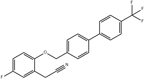 Benzeneacetonitrile, 5-fluoro-2-[[4'-(trifluoromethyl)[1,1'-biphenyl]-4-yl]methoxy]- Structure