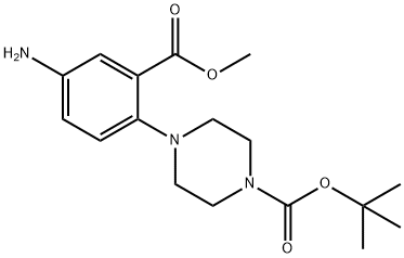 1-Piperazinecarboxylic acid, 4-[4-amino-2-(methoxycarbonyl)phenyl]-, 1,1-dimethylethyl ester Structure