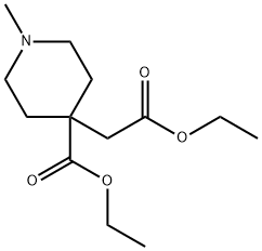 4-Piperidineacetic acid, 4-(ethoxycarbonyl)-1-methyl-, ethyl ester 结构式