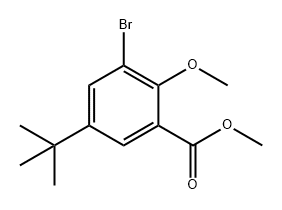 3-溴-5-(叔丁基)-2-甲氧基苯甲酸甲酯, 936801-48-8, 结构式
