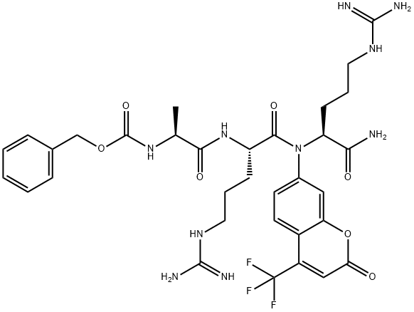 N-benzyloxycarbonylalanyl-arginyl-arginyl-4-trifluoromethyl-7-coumarylamide 结构式