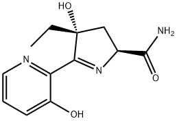(2S)-3,4-ジヒドロ-4β-ヒドロキシ-5-(3-ヒドロキシピリジン-2-イル)-4-エチル-2H-ピロール-2α-カルボアミド 化学構造式