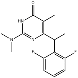 4(3H)-Pyrimidinone, 6-[1-(2,6-difluorophenyl)ethyl]-2-(dimethylamino)-5-methyl- 结构式