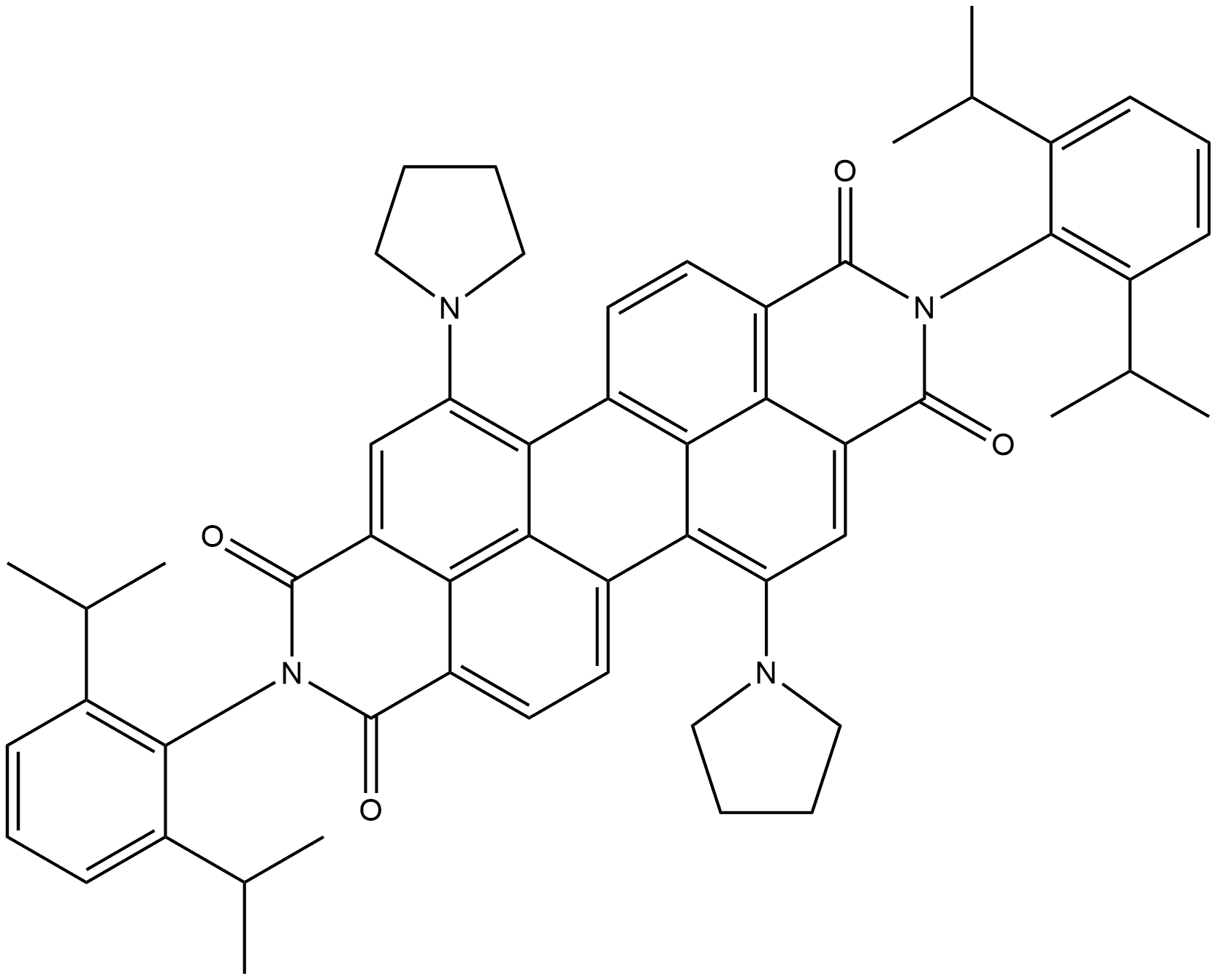 N,N'-bis(2,6-diisopropylphenyl)-1,7-bis(pyrrolidin-1-yl)perylene-3,4:9,10-tetracarboxylic acid bisimide Structure