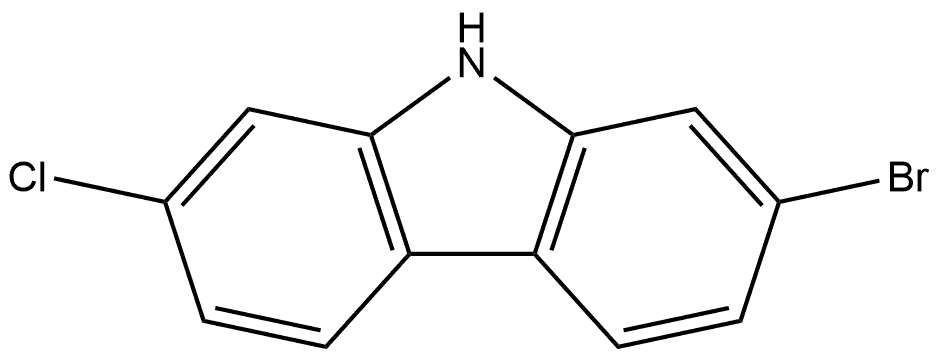 9H-Carbazole, 2-bromo-7-chloro- 结构式