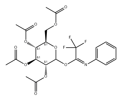 1-(2,2,2-三氟-N-苯基亚胺酯)-2,3,4,6-四-O-乙酰基-D-吡喃葡萄糖苷 结构式