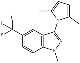 1H-Indazole, 3-(2,5-dimethyl-1H-pyrrol-1-yl)-1-methyl-5-(trifluoromethyl)- Structure