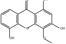 9H-Xanthen-9-one, 1,3,5-trihydroxy-4-methoxy- 结构式