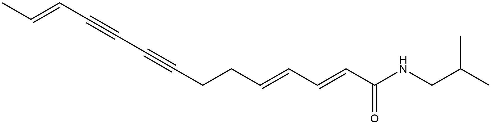 (2E,4E,12E)-N-(2-Methylpropyl)-2,4,12-tetradecatriene-8,10-diynamide Structure