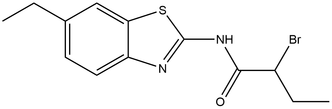 2-Bromo-N-(6-ethyl-2-benzothiazolyl)butanamide 结构式