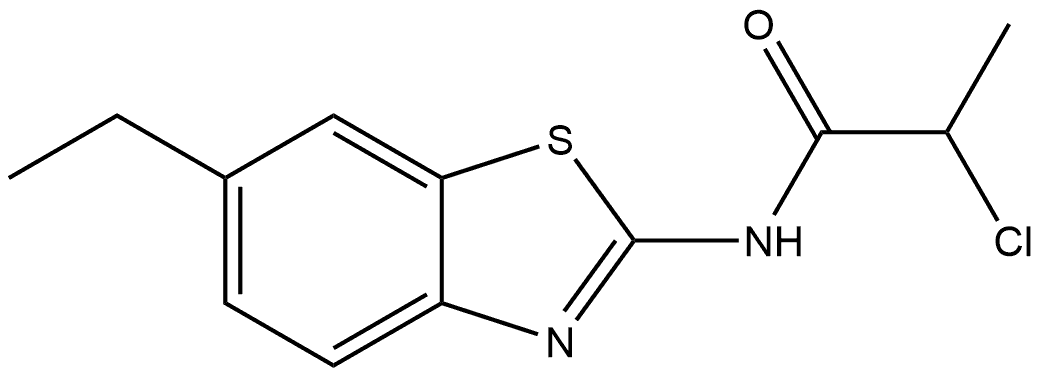 2-Chloro-N-(6-ethyl-2-benzothiazolyl)propanamide 结构式