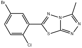 6-(5-bromo-2-chlorophenyl)-3-methyl[1,2,4]triazolo[3,4-b][1,3,4]thiadiazole,945369-45-9,结构式