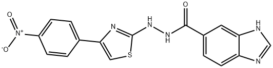 1H-Benzimidazole-6-carboxylic acid, 2-[4-(4-nitrophenyl)-2-thiazolyl]hydrazide Structure